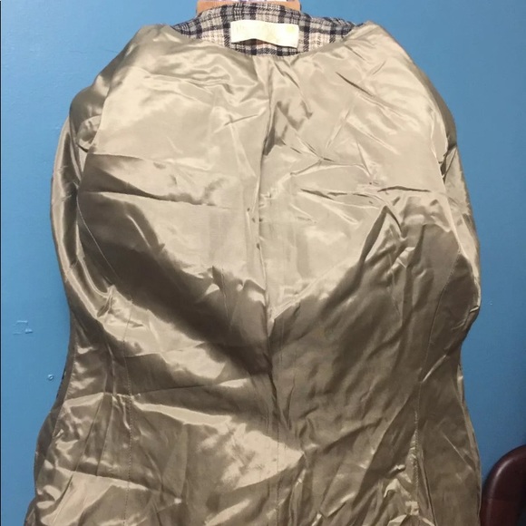 Vintage Pendleton Coat Blazer grey Tan Bk 100% Virgin Wool Plaid Women 12 USA - Picture 9 of 11